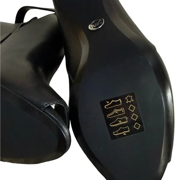 NWOT Michael Kors Black Lawson Open Toe Stiletto Heel Ankle Boots! Size 6! - Picture 12 of 12